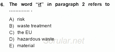 İleri Okuma Ve Yazma Becerileri 2 2014 - 2015 Ara Sınavı 6.Soru