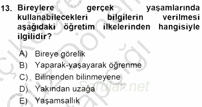 Öğretim İlke Ve Yöntemleri 2015 - 2016 Ara Sınavı 13.Soru