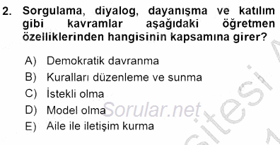 Öğretim İlke Ve Yöntemleri 2015 - 2016 Ara Sınavı 2.Soru