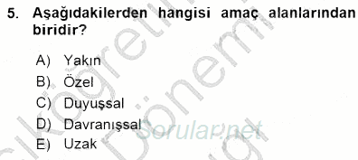 Öğretim İlke Ve Yöntemleri 2015 - 2016 Ara Sınavı 5.Soru