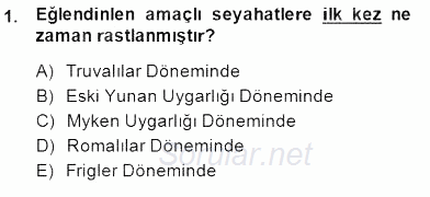 Alternatif Turizm 2014 - 2015 Ara Sınavı 1.Soru