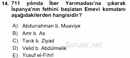 Orta Çağ-Yeni Çağ Avrupa Tarihi 2017 - 2018 Ara Sınavı 14.Soru