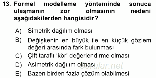 Uluslararası İlişkilerde Araştırma Yöntemleri 2015 - 2016 Dönem Sonu Sınavı 13.Soru