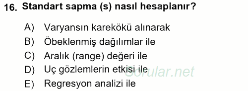 Uluslararası İlişkilerde Araştırma Yöntemleri 2015 - 2016 Dönem Sonu Sınavı 16.Soru