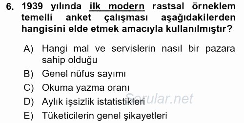 Uluslararası İlişkilerde Araştırma Yöntemleri 2015 - 2016 Dönem Sonu Sınavı 6.Soru