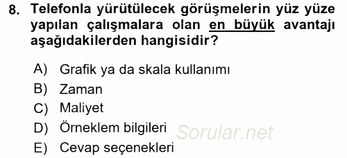 Uluslararası İlişkilerde Araştırma Yöntemleri 2015 - 2016 Dönem Sonu Sınavı 8.Soru