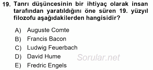 Sosyal Bilimlerde Temel Kavramlar 2016 - 2017 Ara Sınavı 19.Soru