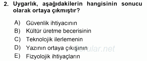 Sosyal Bilimlerde Temel Kavramlar 2016 - 2017 Ara Sınavı 2.Soru