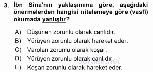 Mantığın Gelişimi 2015 - 2016 Tek Ders Sınavı 3.Soru