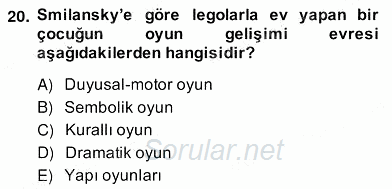 Çocukları Tanıma Teknikleri 2013 - 2014 Ara Sınavı 20.Soru