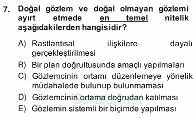 Çocukları Tanıma Teknikleri 2013 - 2014 Ara Sınavı 7.Soru