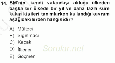 Sosyal Politika 2014 - 2015 Dönem Sonu Sınavı 14.Soru
