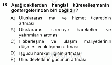 Sosyal Politika 2014 - 2015 Dönem Sonu Sınavı 18.Soru