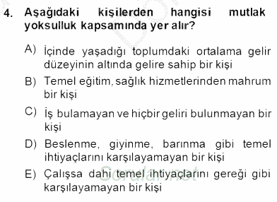 Sosyal Politika 2014 - 2015 Dönem Sonu Sınavı 4.Soru