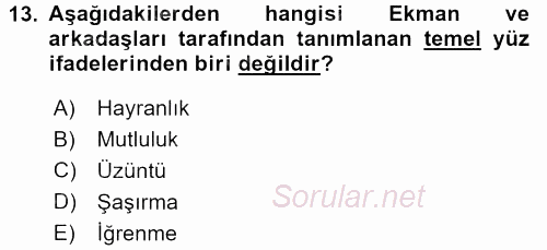 İş ve Yaşamda Motivasyon 2016 - 2017 Ara Sınavı 13.Soru