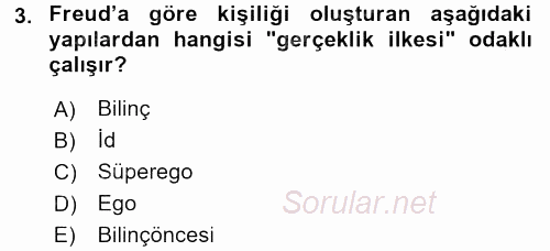 İş ve Yaşamda Motivasyon 2016 - 2017 Ara Sınavı 3.Soru