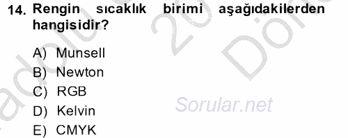 Bilgisayar Destekli Temel Tasarım 2014 - 2015 Dönem Sonu Sınavı 14.Soru