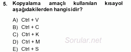 Bilgisayar Destekli Temel Tasarım 2014 - 2015 Dönem Sonu Sınavı 5.Soru