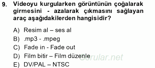 Bilgisayar Destekli Temel Tasarım 2014 - 2015 Dönem Sonu Sınavı 9.Soru