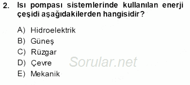 Enerji Analizi 2013 - 2014 Dönem Sonu Sınavı 2.Soru