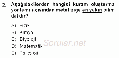 Metafizik 2014 - 2015 Ara Sınavı 2.Soru