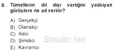 Metafizik 2014 - 2015 Ara Sınavı 9.Soru