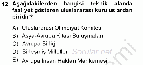 Kamu Özel Kesim Yapısı Ve İlişkileri 2012 - 2013 Dönem Sonu Sınavı 12.Soru