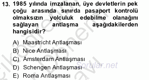 Kamu Özel Kesim Yapısı Ve İlişkileri 2012 - 2013 Dönem Sonu Sınavı 13.Soru