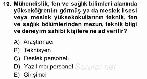 Kamu Özel Kesim Yapısı Ve İlişkileri 2012 - 2013 Dönem Sonu Sınavı 19.Soru