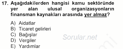 Rekreasyon Yönetimi 2012 - 2013 Ara Sınavı 17.Soru