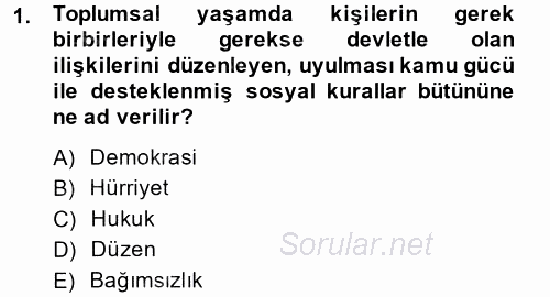 Vergi Usul Hukuku 2013 - 2014 Ara Sınavı 1.Soru