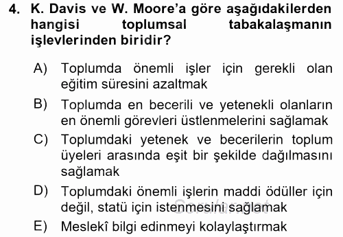 Modern Sosyoloji Tarihi 2017 - 2018 Dönem Sonu Sınavı 4.Soru