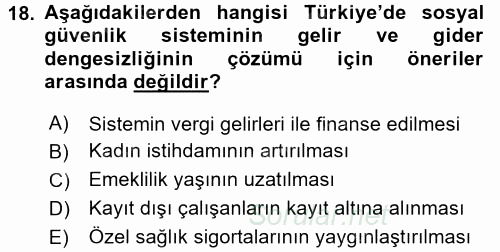 Aile Ekonomisi 2016 - 2017 Dönem Sonu Sınavı 18.Soru
