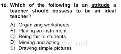 Çocuklara Yabancı Dil Öğretimi 2 2012 - 2013 Dönem Sonu Sınavı 10.Soru