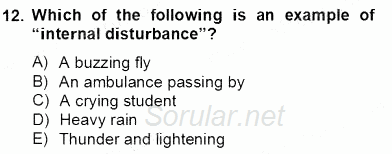 Çocuklara Yabancı Dil Öğretimi 2 2012 - 2013 Dönem Sonu Sınavı 12.Soru