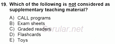 Çocuklara Yabancı Dil Öğretimi 2 2012 - 2013 Dönem Sonu Sınavı 19.Soru