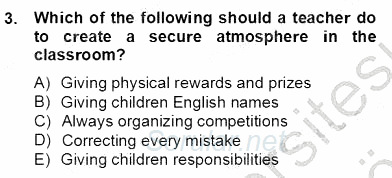 Çocuklara Yabancı Dil Öğretimi 2 2012 - 2013 Dönem Sonu Sınavı 3.Soru