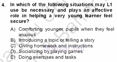 Çocuklara Yabancı Dil Öğretimi 2 2012 - 2013 Dönem Sonu Sınavı 4.Soru