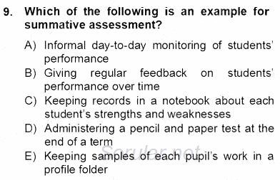 Çocuklara Yabancı Dil Öğretimi 2 2012 - 2013 Dönem Sonu Sınavı 9.Soru