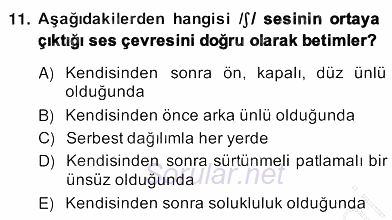 Genel Dilbilim 2 2013 - 2014 Ara Sınavı 11.Soru