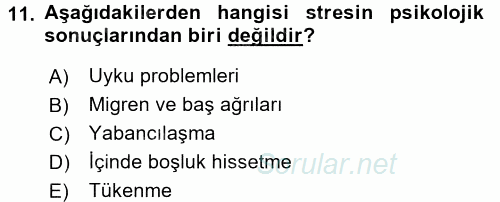 Örgütsel Davranış 2015 - 2016 Dönem Sonu Sınavı 11.Soru
