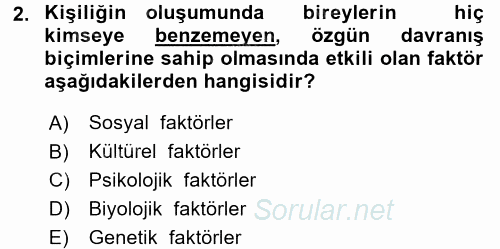 Örgütsel Davranış 2015 - 2016 Dönem Sonu Sınavı 2.Soru