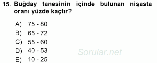 Temel Mutfak Teknikleri 2017 - 2018 3 Ders Sınavı 15.Soru