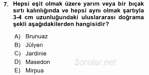 Yiyecek ve İçecek Yönetimi 2017 - 2018 Dönem Sonu Sınavı 7.Soru