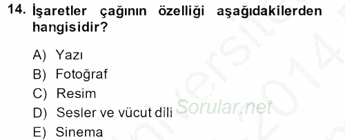 Uluslararası İletişim 2013 - 2014 Dönem Sonu Sınavı 14.Soru