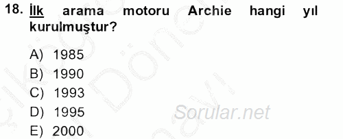 Uluslararası İletişim 2013 - 2014 Dönem Sonu Sınavı 18.Soru