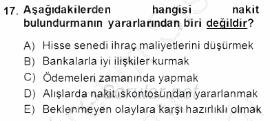 Spor Finansmanı 2014 - 2015 Dönem Sonu Sınavı 17.Soru