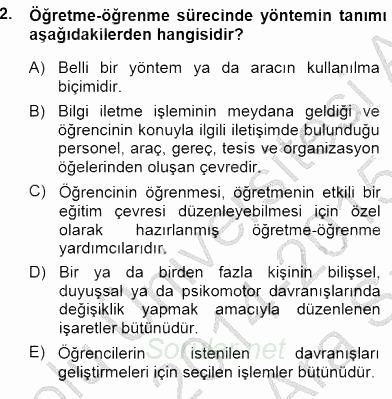 Okulöncesinde Öğretim Teknolojileri Ve Materyal Tasarımı 2014 - 2015 Ara Sınavı 2.Soru