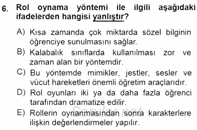 Okulöncesinde Öğretim Teknolojileri Ve Materyal Tasarımı 2014 - 2015 Ara Sınavı 6.Soru