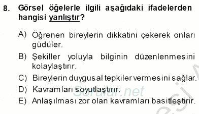 Okulöncesinde Öğretim Teknolojileri Ve Materyal Tasarımı 2014 - 2015 Ara Sınavı 8.Soru